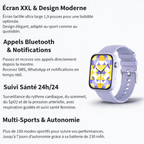 Montre connectée mixte avec suivi de santé - appels vocaux et assistant vocal